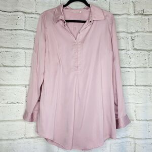 Soft Surroundings Tencel Pullover Tunic Size M Drape Blouse Soft Shirt Top 2AC71